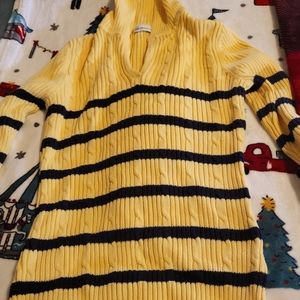 Liz Claiborne yellow stripe Turtleneck